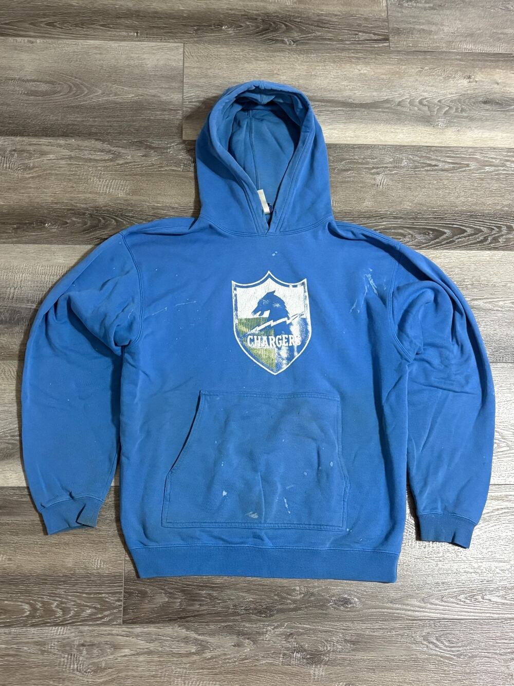Vintage Reebok NFL Los Angeles Chargers Distressed Hoodie Retro - Men’s Medium